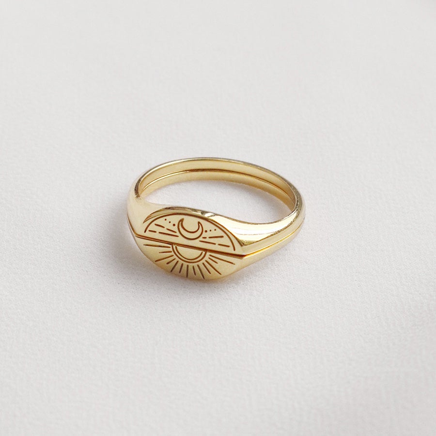 Wanderlust Co Sun and Moon Gold Ring Set Life of Rielly